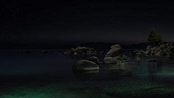 Mac Os Tahoe Beach Night, macos-tahoe, macbook, apple, computer HD wallpaper