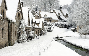 Landscape, Winter, Houses, Rivers, Snow HD wallpaper
