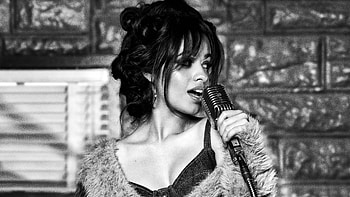 Camila Cabello Guess 2018, camila-cabello, music, celebrities, girls, monochrome, black-and-white HD wallpaper