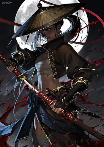 Girl samurai, action_figure, art, anime HD phone wallpaper