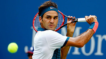Roger Federer, Athlete portrait, Dynamic background, Sporting hero HD wallpaper