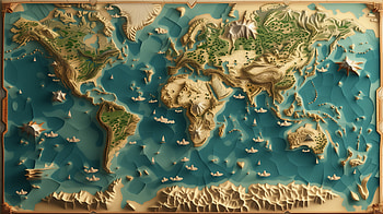 Stylish 3D World Map for Background, world map, Topography, ocean HD wallpaper