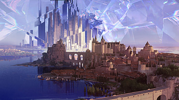 Crystalspire Harbor — Fantasy City, fantasy, city, fantasy city HD wallpaper