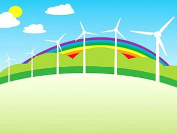Alternate Energy Source, windmills, clouds, mountains, sun, energy HD wallpaper