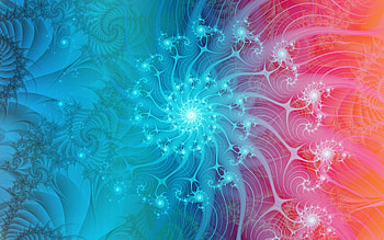 blue red spiral background, fractals spiral abstraction, blue red fractals background, creative fractals background HD wallpaper