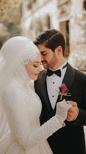 Muslim Couple, Black, White HD phone wallpaper