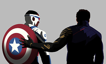 Buck And Steve, the-falcon-and-the-winter-solider, tv-shows, captain-america, superheroes, minimalism, minimalist, captain-america HD wallpaper