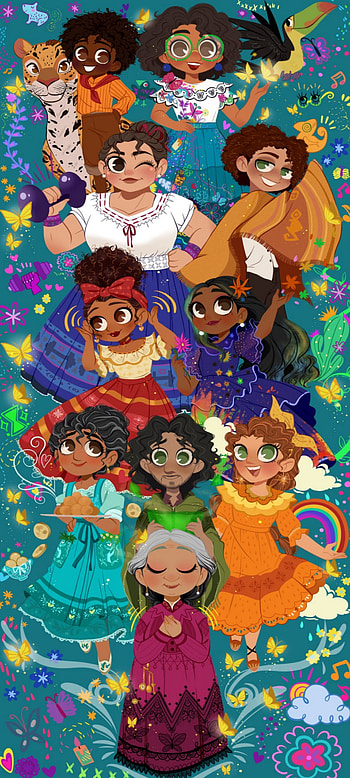 la familia madrigal, pelicula, camilo, mirabel, animado, encanto, tierno, bruno, dolores, adorable, isabela HD phone wallpaper