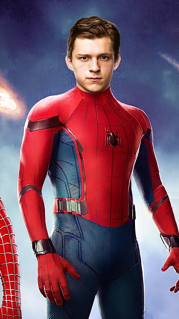 spider man no way home, red, face, spider man, tom holland HD phone wallpaper