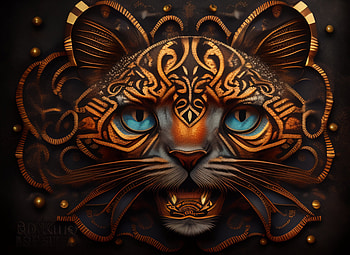 Gilded Tiger Gaze — Quad HD wallpaper