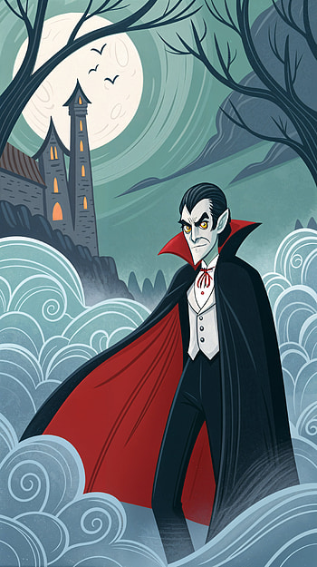 Elegant Dracula for Your , moon, castle, fog HD phone wallpaper