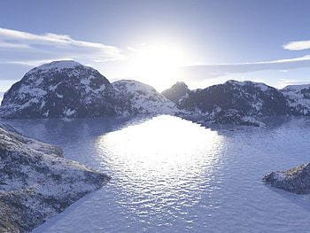 Beautiful Frozen lake, sky, lake HD wallpaper