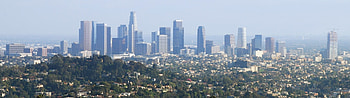 Los Angeles Skyline, Dual monitor , Urban metropolis, Cityscape HD wallpaper