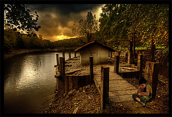 Dream, beautiful, nature, lake, sunset HD wallpaper