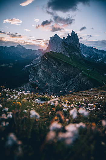 Landscape, Nature, Sky, Mountains, Vertex, Alps, Tops, Lawn HD phone wallpaper