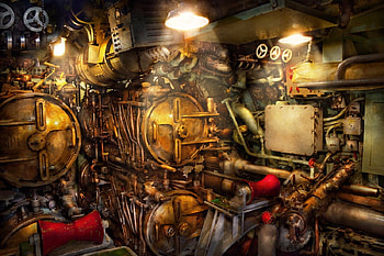 Steampunk Torpedo Room, Abstract, Torpedo, Room, Steampunk, Fantasy HD wallpaper