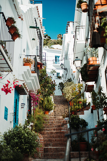 Architecture, Cities, City, Building, Stairs, Ladder, Lane HD phone wallpaper
