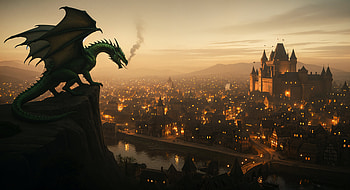 : Dragon Over Golden Citadel, Dragon HD wallpaper