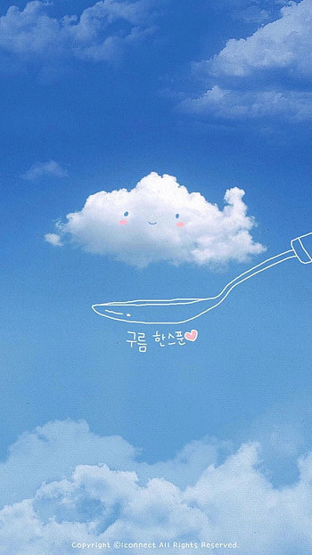 Cloud, sky, blue, spoon HD phone wallpaper