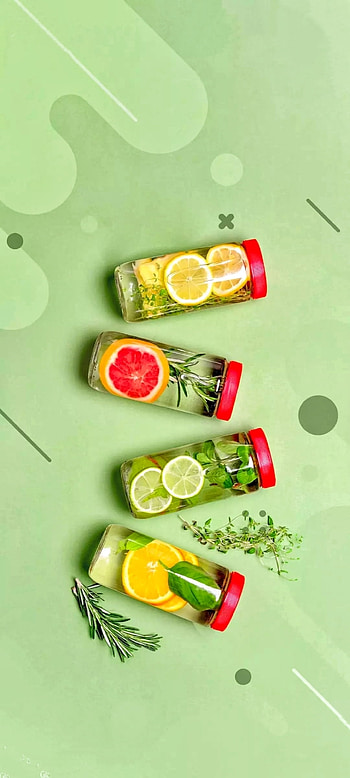 Green lemon, bottle, vegetables HD phone wallpaper