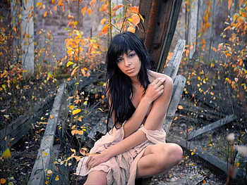 Girl in Woods, cool, girl, in woods HD wallpaper