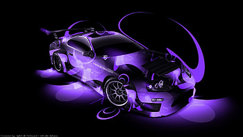 Toyota-Supra-Tuning-JDM-Super-Abstract-Car-Violet- HD wallpaper