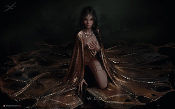 Princess, dark, black, wlop, art, girl HD wallpaper