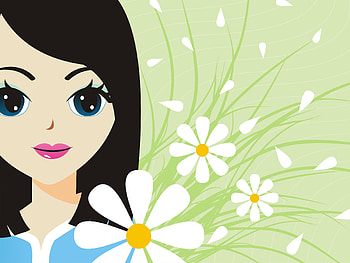Girl and flowers, girl, abstract, flower HD wallpaper