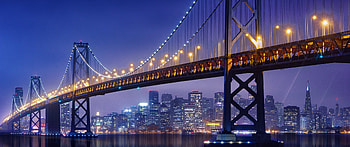 Bay Bridge , Oakland night city lights HD wallpaper