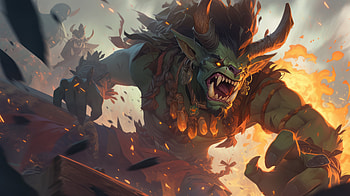 Green Orc Monster, orc, fantasy, creature HD wallpaper