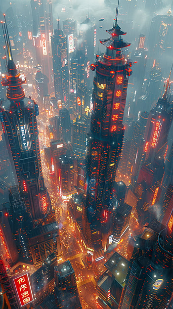 Futuristic City, futuristic city, red, city, smoke, Japan HD phone wallpaper