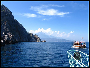 olympos, blue, sea, sky HD wallpaper