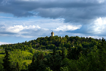 Nature, Trees, Building, Hill, Tower HD wallpaper