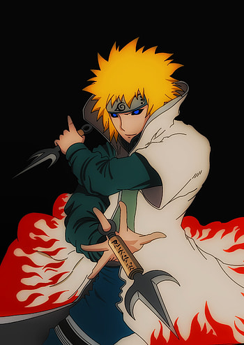 Minato Namikaze, naruto, naruto , art, hair, dark , anime , black , anime, naruto shippuden HD phone wallpaper