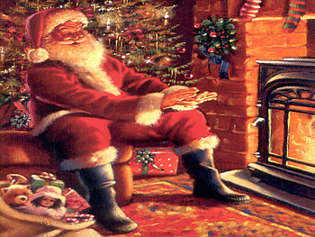 Warm & Toasty, presents, warm, fireplace, santa, christmas tree HD wallpaper