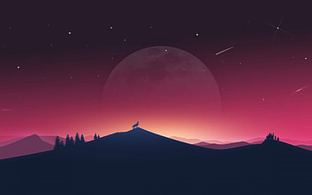 Wolf Howling Moon Night HD wallpaper