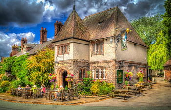 English houses, England, City, Houses, Clouds HD wallpaper