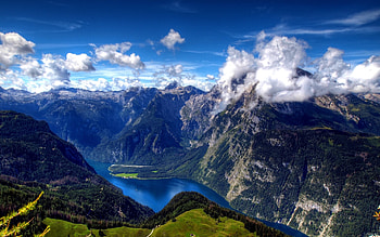 Landscape, Mountains, Clouds HD wallpaper