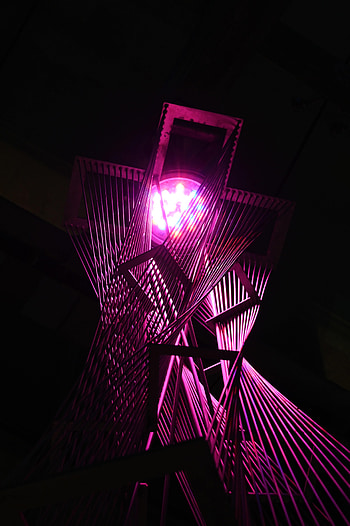 Violet, Dark, Shine, Light, Design, Construction, Lamp, Lantern, Purple HD phone wallpaper