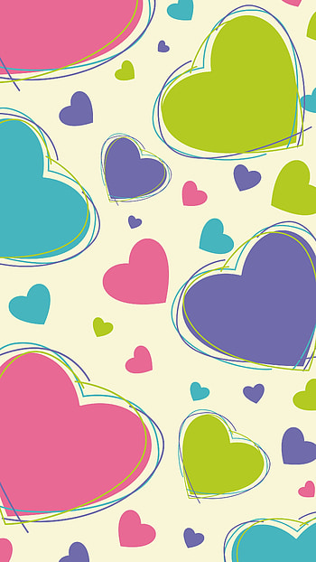 Retro Heart, Colorful Retro Heart HD phone wallpaper