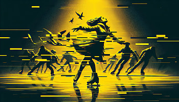 Dynamic Ice Skating Performance, ice skating, dance, silhouette, performance HD wallpaper