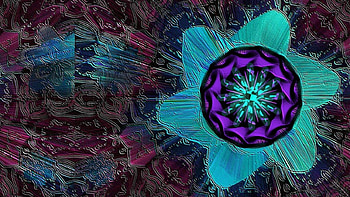 Jade Flower in Retrospect, blue, great, art, jade, wild, artistic, retro, digital, 3d, abstract, cg, flower, cool, amazing, different HD wallpaper