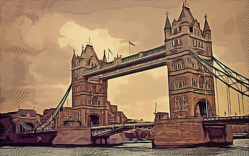 London, Tower Bridge, England, , vector art, Tower Bridge drawing, creative art, Tower Bridge art, vector drawing, London cityscape, London art HD wallpaper