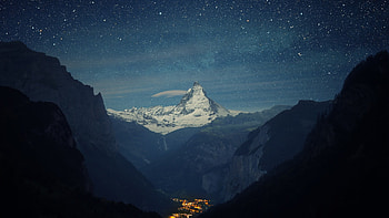 Preview switzerland, alps, mountains, night, beautiful landscape HD wallpaper
