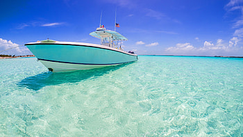 Caribbean Sea, Motorboat HD wallpaper