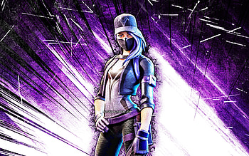 Purple Remedy, grunge art, Fortnite Battle Royale, Fortnite characters, Purple Remedy Skin, violet abstract rays, Fortnite, Purple Remedy Fortnite HD wallpaper