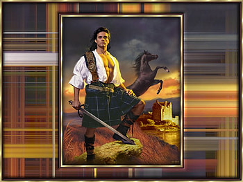 Scottish Highlander, book, sword, castle, scotman HD wallpaper