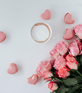 Flowers, Hearts, Love, Cookies, Cup, Bouquet, Mug HD phone wallpaper