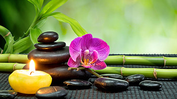 SPA, Candle, Bamboo, Stones, Orchids HD wallpaper