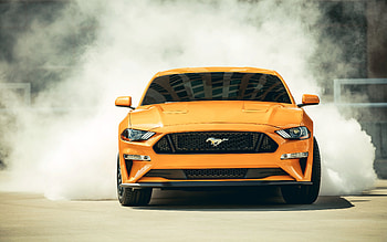2018 Ford Mustang - GT Fastback, sports car, smoke HD wallpaper